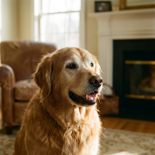 Bailey, a Golden Retriever featured in a Tailored Bowl customer story