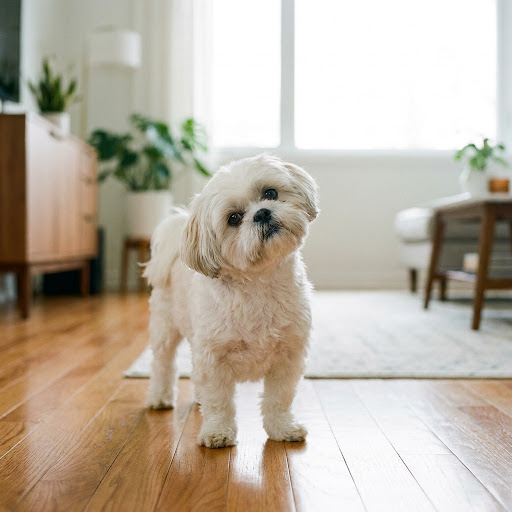 Olive, a Shih Tzu featured in a Tailored Bowl customer story